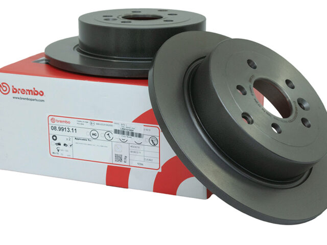 Brembo Brake Discs Rear Solid Pair Freelander 2 LR001018BR