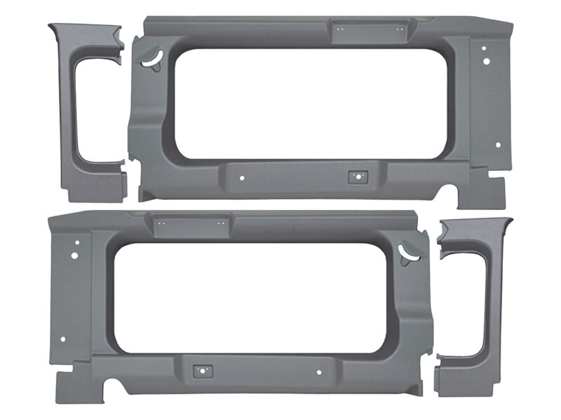 REAR WINDOW SURROUNDS WITH WINDOW CUT-OUT LIGHT GREY DEFENDER 90